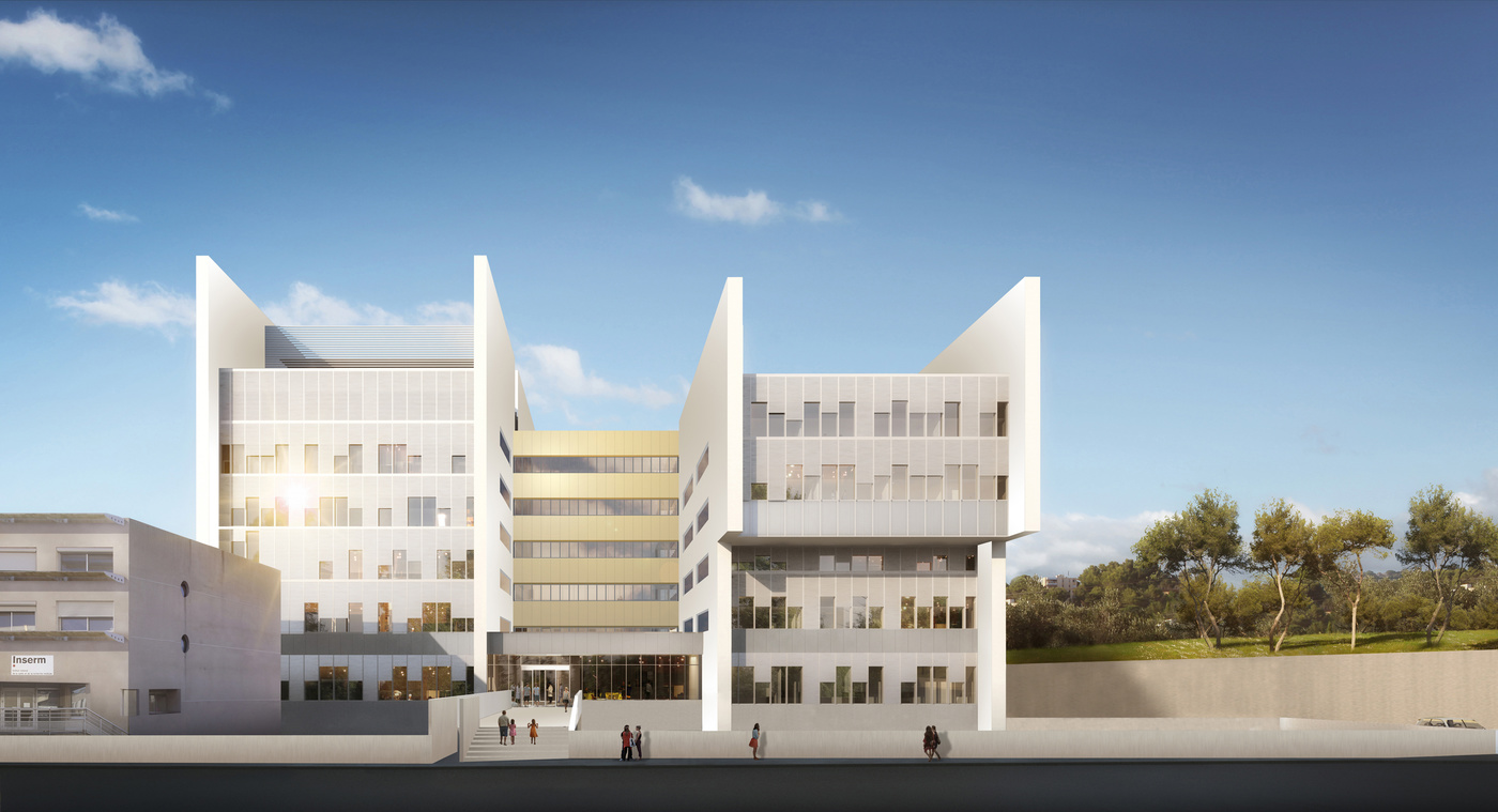 Michel Rémon & Associés - LAYING OF THE FOUNDATION STONE FOR THE BIOLOGY LABORATORY OF THE CHU DE MONTPELLIER