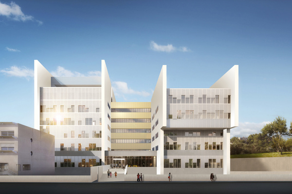 Michel Rémon & Associés - LAYING OF THE FOUNDATION STONE FOR THE BIOLOGY LABORATORY OF THE CHU DE MONTPELLIER